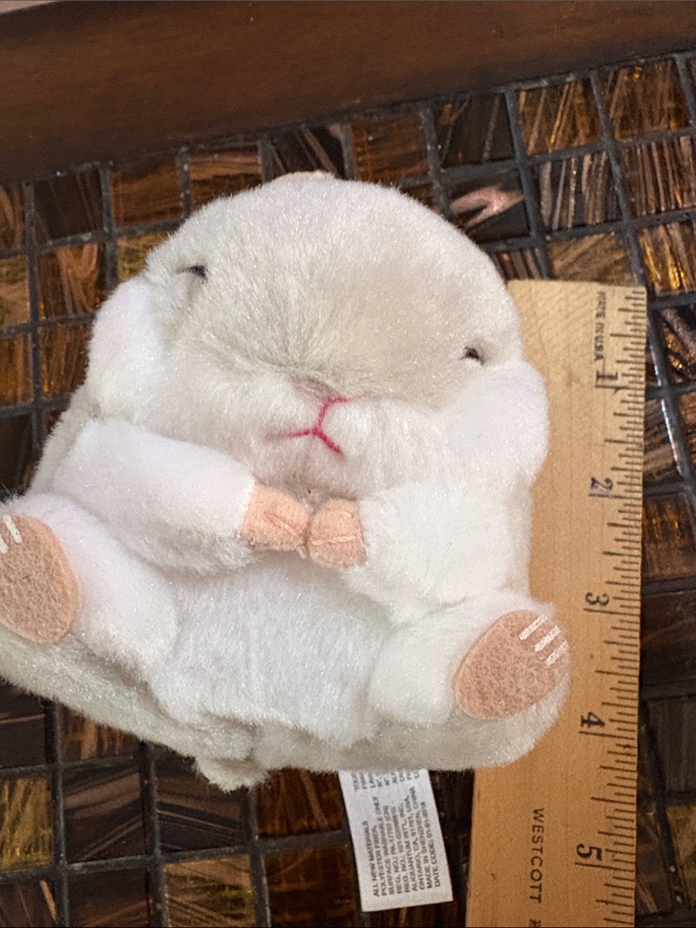 Amuse Plush Hamster Toy in Cream and Light Brown NWT - Picture 3 of 3